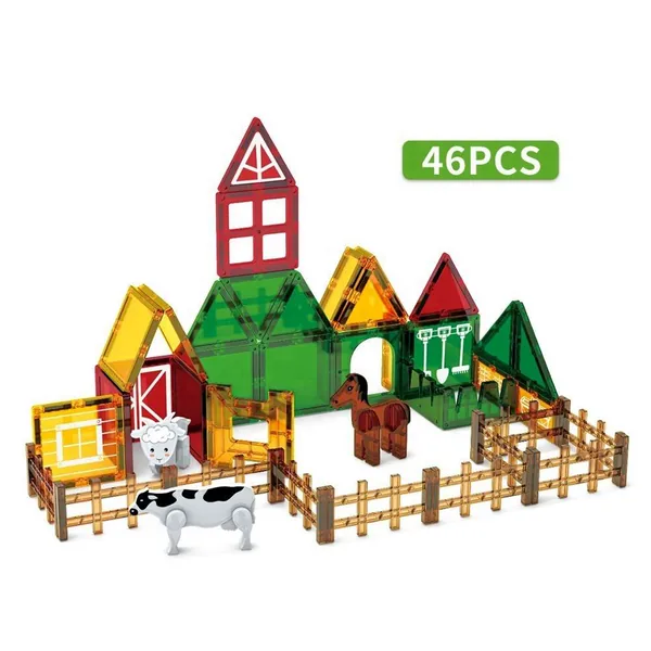 Magnetic Block Set Farm Construction Blocks Toys Set Educati