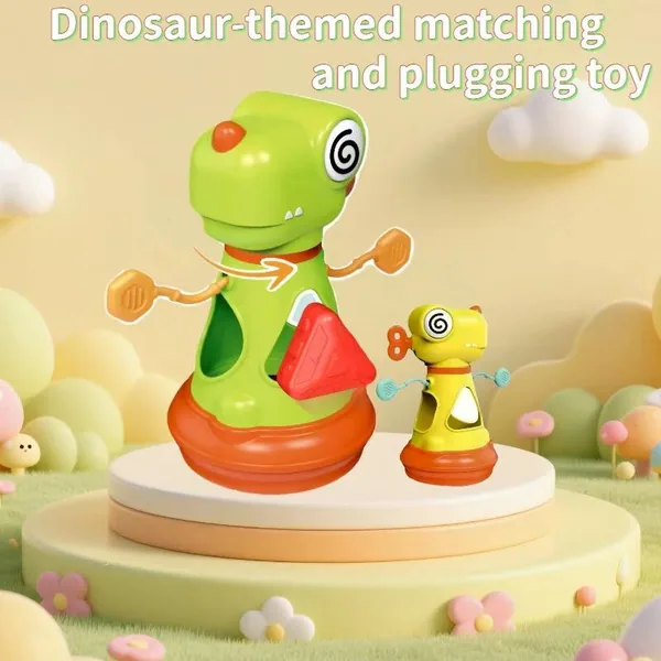 Juguete Didáctico Dinosaurio Clasificador de Formas con Sonidos – 22.5 cm, 3+ años, 12.5 cm de ancho, 18.0 g
