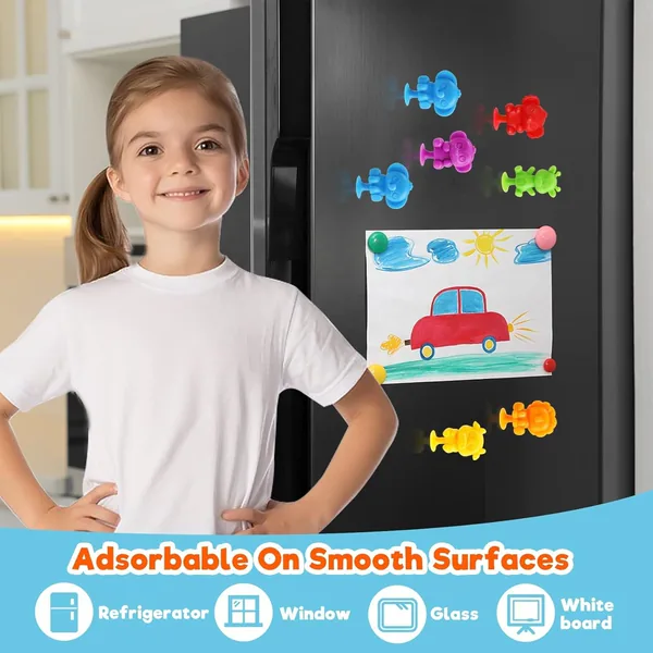 Juego Sensorial Montessori de Clasificación y Apilamiento con Animales de Ventosa, 36 Piezas
