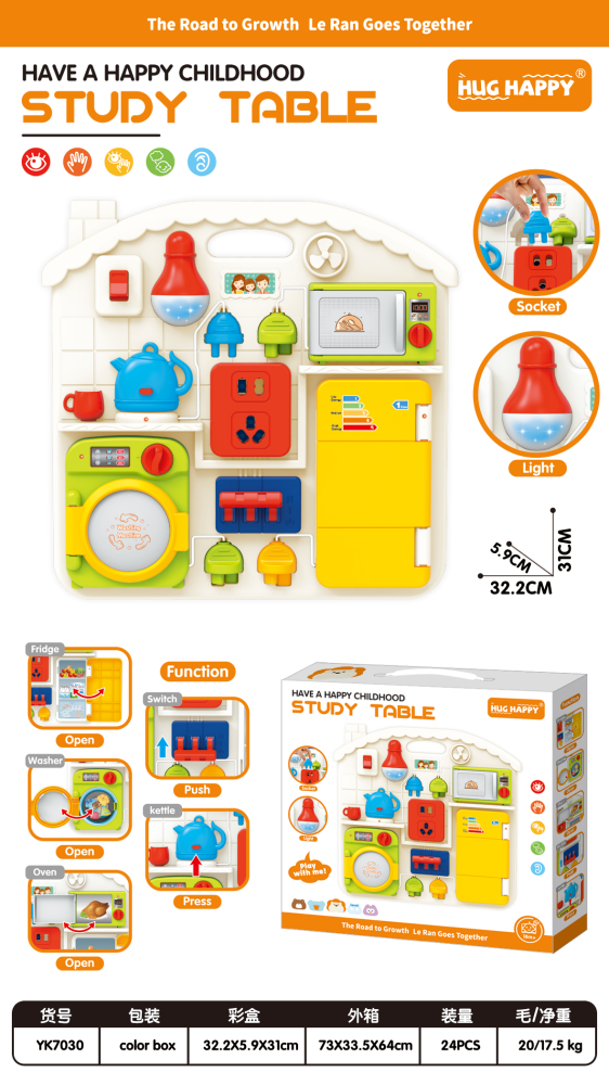 Tablero Montessori de Pequeños Electrodomésticos – Juguete Sensorial con Sonido