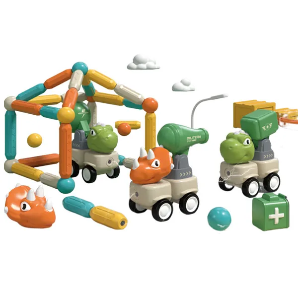Set de Construcción Magnética de Dinosaurio, 58 Piezas
