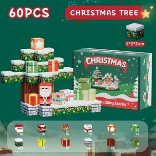 Set de Bloques Magnéticos Árbol de Navidad – 36 piezas por caja, mayoreo