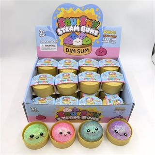 Baozi Squishy de Agua y Brillantina con Exhibidor Tipo Vaporera – Bloquelandia