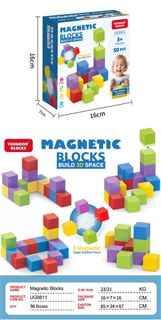 Bloquelandia Bloques Magnéticos 50 Piezas – Set de Construcción 3D para Mayoreo