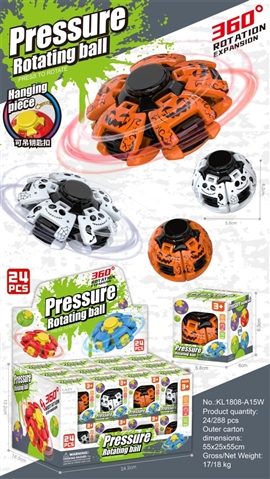 Trompo Giratorio Halloween – Fidget Spinner Transformable 360° con Caja Desplegable de 24 Piezas