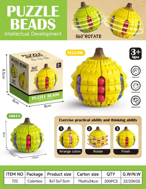 Spinner Fruta Mágica Durian – Cubo Laberinto Antiestrés Giratorio 360°