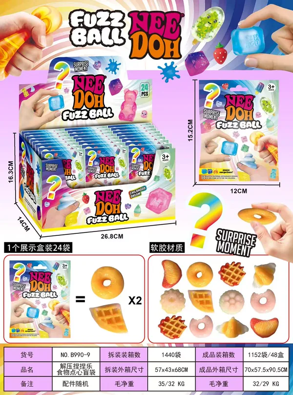 Juguete Antiestrés de Comida Bloquelandia – Donas, Waffles y Más (TPR)