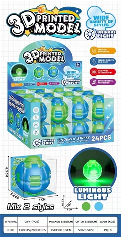 Pelota giratoria con luz para aliviar estrés (24 piezas/caja)