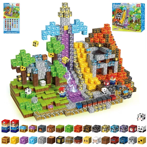 Set de Bloques Magnéticos Crystal Mine – 64 piezas para construcción libre, juego de roles y aprendizaje temprano