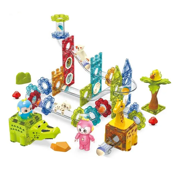 Set de Bloques Magnéticos con Canicas - Juguete Educativo de Ensamblaje DIY