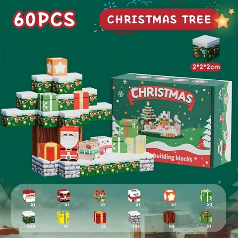 Set de Bloques Magnéticos Árbol de Navidad – 36 piezas por caja, mayoreo