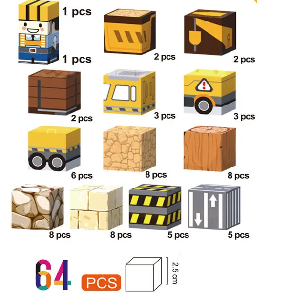 Set de Bloques Magnéticos Educativos STEM 64 pzas CPS339875