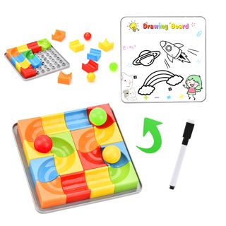 Set 2 en 1 de Canica y Pizarra Magnética Bloquelandia – Juego Educativo de Mesa