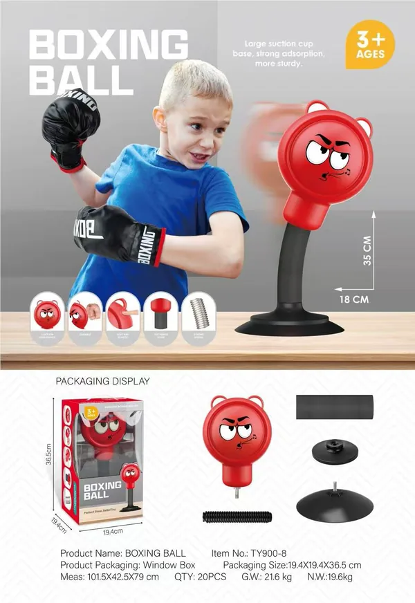 Pelota de Boxeo de Escritorio con Ventosa Grande - Oso Panda