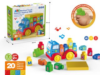 Bloquelandia Carro Alfabeto con Luces y Música 20 Piezas - Juguete Educativo Apilable