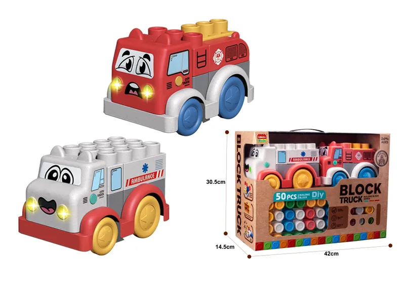 Set de Vehículo de Emergencia con Bloques de Paja de Trigo 50PCS
