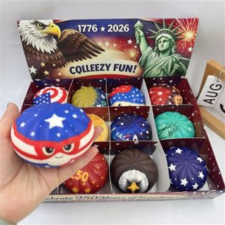 Baozi Squishy 250 Aniversario EE.UU. – PU Slow-Rebound (1776–2026)