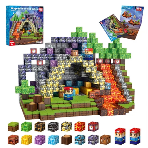 Crystal Mine – Set de Bloques Magnéticos de Construcción, 18 pzas por caja, ABS ecológico, 15.5 kg GW, 14.5 kg NW