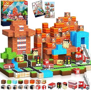 Set de Bloques Magnéticos Bombero – 16 Piezas para Construcción Libre y Juego de Roles