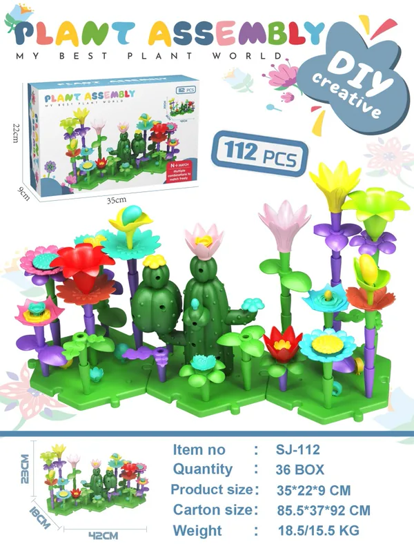Set de Flores Bloques de Construcción Educativos DIY 112 Piezas