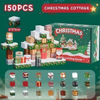Bloquelandia Christmas Cottage – Set de Bloques Magnéticos Navideños (20 piezas)