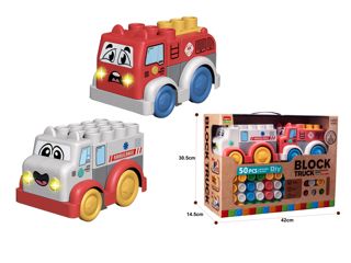 Set de Vehículo de Emergencia con Bloques de Paja de Trigo 50PCS
