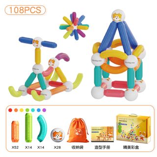 Set de Construcción Magnético Yoyo Fox 108 Piezas – Varillas y Esferas