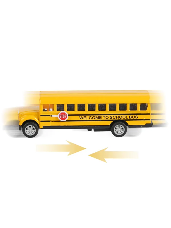 Autobús Escolar de Juguete con Retroceso, Die Cast